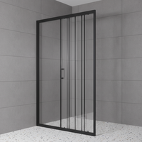 Cabine de douche à montage facile avec cadre en alliage d'aluminium et verre enduit, idéale pour le bricolage, pour salle de bain rectangulaire
