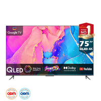 TV LED Smart WiFi 4K 75 inci dengan Bingkai Hitam - Untuk Kamar Mandi, Harga Pabrik Murah