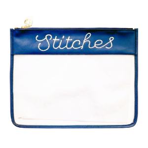 特注プロジェクトバッグブロックカラートリムジッパーポーチ付き針先刺繍用大きなステッチクリアジッパーポーチ - Product Image 2
