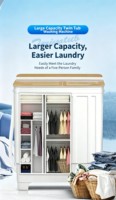 Lave-linge semi-automatique 7 kg à double cuve, capacité d'essorage 4 kg, corps en PP durable, faible bruit, économe en énergie, certifié CE, logo personnalisé - Offre Spéciale