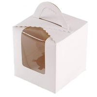 Boîte à gâteau 3,5x3,5x4,5'' blanche, emballages individuels pour cupcakes en vrac, contenants individuels pour cupcakes blancs