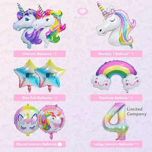 Best Selling <strong>unicorn</strong> Girl Birthday Party <strong>Decoration</strong> with Balloon Theme Aluminum Foil Balloon Set - Product Image 2