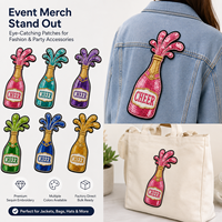 Patchs brodés personnalisés en sequins pour bouteilles de sport, grandes appliques personnalisées pour accessoires vestimentaires et coffrets cadeaux
