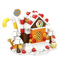 Kit de briques de construction DIY de Noël, calendrier de l'Avent avec sapin de Noël, bonhomme de neige et maison en pain d'épices, jouet de construction éducatif