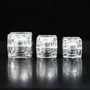 Transparent Empty Cube Acrylic Container Lip Balm Container Plastic Storage Jars