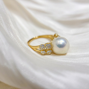 Base para Anillo de Plata S925 con Perlas DIY 10757, Base para Joyería de Plata y Oro con Perlas Redondas de 10-13 mm para Anillos de Diamantes - Product Image 3