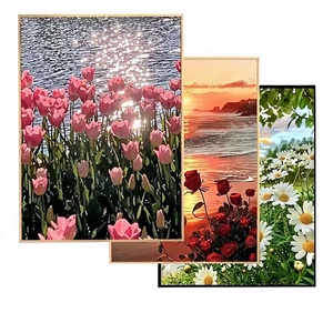 Pintura <span class=keywords><strong>al</strong></span> Óleo Digital DIY de Tulipanes para Decoración de Sala de Estar, Cuadro Grande Pintado a Mano con <span class=keywords><strong>Flores</strong></span> Animadas, sin Marco - Product Image 1