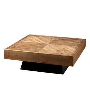 Mesa de centro de madeira maciça, mesa de centro quadrada simples e personalizada, moderna, criativa, vintage, estilo americano retrô