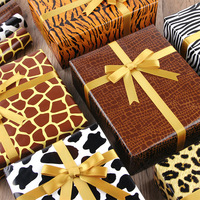 Papier d'emballage cadeau imprimé peau d'animal enduit brillant Papier d'emballage cadeau de Noël Papier d'emballage cadeau Saint Valentin