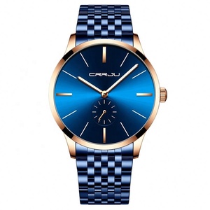 Montres CRRJU OEM ODM, design de créateur, montre analogique tendance, montre sport décontractée, bracelet en acier inoxydable, étanche, lumineuse, pour homme - Product Image 2