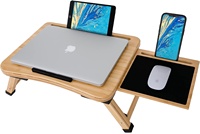 Support pour ordinateur portable réglable en hauteur avec pieds pliants Table pour ordinateur portable stockée pour lit pour bureau à domicile