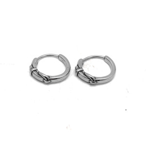 Pendientes Huggie de acero de titanio con diseño geométrico para hombres y mujeres, joyería de moda, pendientes de acero inoxidable 316, estilo sencillo - Product Image 2