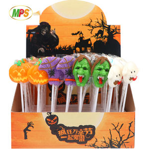 Sucettes de citrouille pour Halloween, 12 pièces, amusantes, créatives, amusantes, en vrac, bonbons de crâne <span class=keywords><strong>effrayant</strong></span> - Product Image 1