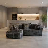 Canapé d'angle convertible en L, rembourré, sans structure, à compression, moderne et luxueux, à prix abordable. Salons modulaires d'hôtel à trois places