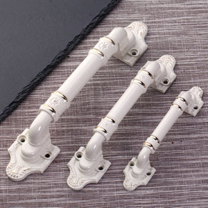 Chinese Style Ivory <b>White</b> Zinc Alloy Cabinet Handles Bar Shape Durable Wooden <b>Door</b> Hardware - Product Image 1