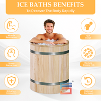 Récupération de bain de glace en bois haut de gamme baignoire en cèdre en bois baignoire froide plongeante adaptée à tout modèle de baril de bain de glace refroidisseur