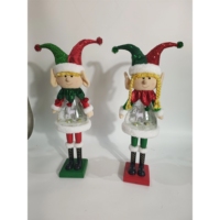 Adorable couple d'elfes de Noël porte-bonheur, ensemble de 2 pièces, peluche douce pour cadeau de fête