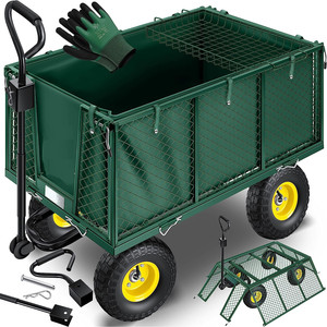 Chariot de jardin pliable 110x51x83cm, capacité de charge 400kg, pour outils de jardinage et travaux extérieurs - Product Image 1