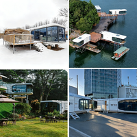 Maison capsule spatiale moderne en acier mobile, séjour, hôtel écologique miniature en plein air, conteneur modulaire, villa, hôpital, centre commercial