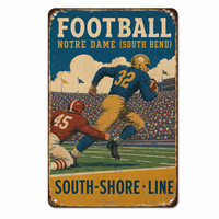 Plaques murales vintage en métal de football américain, cadeau sportif unique et personnalisé, idéal pour la décoration de la grotte des hommes ou du garage - Prix direct usine