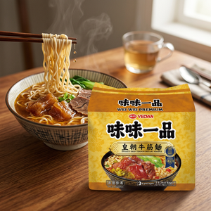 Nouilles de Tendon de Bœuf VEDAN WEI WEI PREMIUM DYNASTY (SAC) - Nouilles Instantanées Cuites à la Fourne en Farine de Blé, Export en Vrac FCL - Product Image 1