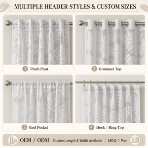 Rideaux Voilages Jacquard Modernes Style Château Français Élégants Longueur Plancher sur Mesure pour Chambre et Salon - Product Image 5