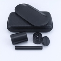 Kit de fumer de conception attrayante de mode noire broyeur de fumée de tabac plateaux roulants cônes pré-roulés accessoires de fumer d'herbe