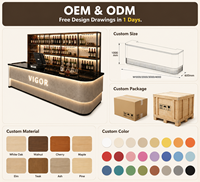Comptoir de réception LED double face en bois éco-responsable de style industriel, bar lumineux, bureau d'accueil, bar à domicile, boîte de nuit, hôtel, centre commercial