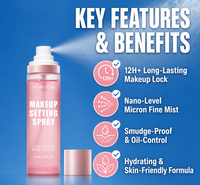 Spray Fixateur de Maquillage MLM Marque Privée, Waterproof, Longue Tenue, Hydratant, Fini Mat ou Effet Rosée, Sans Huile, Parfumé, Cosmétique OEM ODM