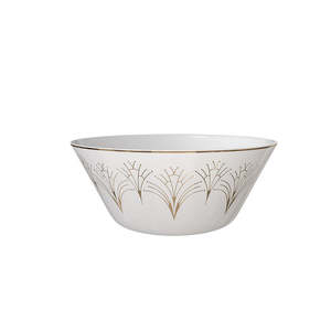 Assiette à dîner en porcelaine fine à bords dorés, issue d'un <span class=keywords><strong>service</strong></span> <span class=keywords><strong>de</strong></span> vaisselle minimaliste, avec un ensemble <span class=keywords><strong>de</strong></span> tasses, assiettes et bols en porcelaine fine et des assiettes à dîner blanches - Product Image 5