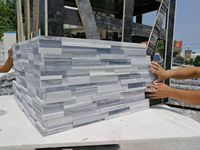 Vente directe usine – Panneaux muraux 3D modernes en marbre naturel, dalles de pierre empilées à surface fendue pour hôtels et villas