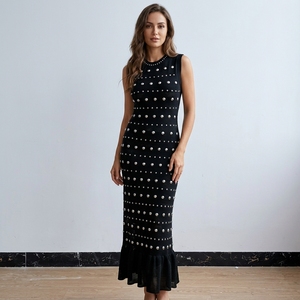 <span class=keywords><strong>Abito</strong></span> <span class=keywords><strong>Lungo</strong></span> da Donna <span class=keywords><strong>Nero</strong></span> a Sirena Senza Maniche in Maglia di Alta Qualità 2026 - Abiti a Coda di Pesce all'Ingrosso per Donna - Product Image 4