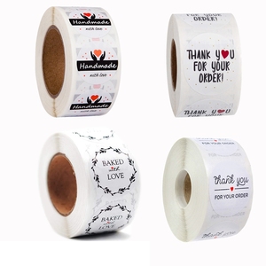 Adesivi fatti a mano al forno con adesivo d'amore grazie per il tuo ordine adesivi etichetta sigillante bianca - Product Image 1
