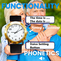 Fabricant de nombreuses langues Japon quartz anglais Montre parlante pour les hommes âgés parlant avec réveil visuellement