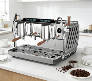 Cafetera Comercial de Acero Inoxidable, Cafetera Espresso Semiautomática de 1.6 Bares - Product Image 4