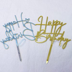 Decorazioni per Torte 'Merri Wish' in Acrilico Dorato, Eleganti Topper Decorativi per Feste di <span class=keywords><strong>Compleanno</strong></span> di Ragazze e Donne - Product Image 2