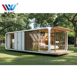 Maison conteneur de 20 pieds maison préfabriquée cabine pomme cabine moderne minuscule bureau cabine pomme 13 pieds vie en plein air