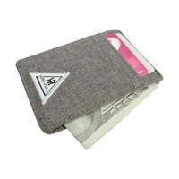 Dompet Tempat Kartu Kredit Minimalis, Dompet Kain Kanvas Ramping Pemblokir RFID Kustom
