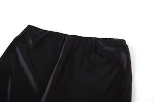 Jupe Crayon 100% Soie pour Femme, Satin de Soie Noir, Taille Élastique, Jupe Longue, Fabrication Boutique - Product Image 3