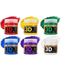 Peinture acrylique 3D de qualité artistique, pot de 50 ml, couleurs profondes et vives, imperméable, résistante à la lumière, texture épaisse, pour toile, pierre, bois, usage professionnel