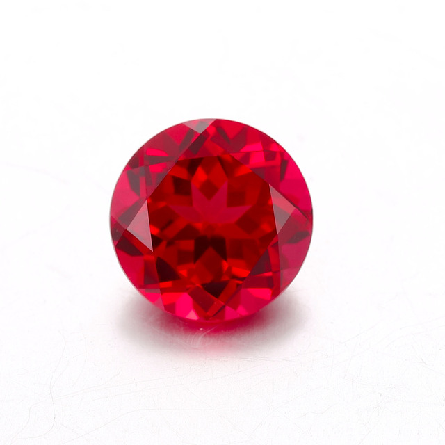 Round Brillant Cut Cultivate Ruby Loose Pigeon Blood  Gemstones Lab Created Rubies Gems Factory Direct Wholesale High Quality