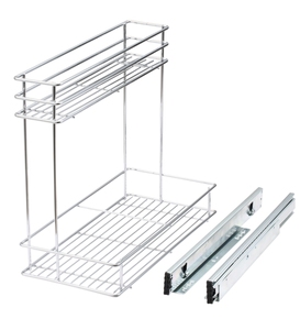 2-tầng dưới bồn rửa Pull-out giỏ lưu trữ thép không gỉ tủ bếp tổ chức với dây trượt Kệ ngăn kéo giỏ loại - Product Image 3