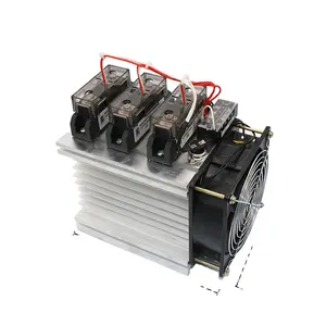 DC to AC Three Phase Solid State Relay Set With Heat Sink And Fan SSR Relay