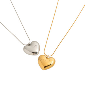 Collar con Colgante de Acero Inoxidable en Forma de Corazón, Color Oro y Plata, Diseño Clásico, Joyería para Regalo - Product Image 5