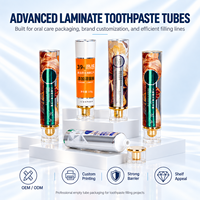 Tubes de dentifrice laminés en aluminium et plastique, emballage vide, impression UV personnalisée, bouchon à vis 12,7-35 mm, soins bucco-dentaires