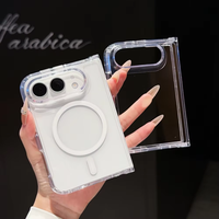 Étui de téléphone pliable magnétique transparent de luxe, simple, résistant aux chocs, protection intégrale, coque rigide en PC pour iPhone 18 duo