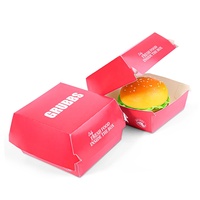 Boîte à hamburger industrielle biodégradable et résistante à la graisse ZJPACK avec papier kraft évanescent