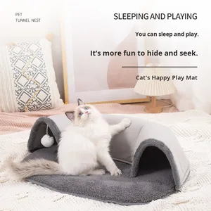 Neuankömmling <span class=keywords><strong>Cat</strong></span> Tunnel <span class=keywords><strong>Bed</strong></span> Solid Pattern Winter Warmes Sofa zum Spielen und Schlafen Hanging <span class=keywords><strong>Ball</strong></span> <span class=keywords><strong>Cat</strong></span> <span class=keywords><strong>Bed</strong></span> Dual Use - Product Image 3