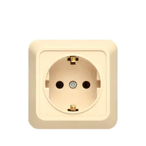 PHIDIAS EU standard Wholesale Insulated Prevent Electric ABS Copper 1 gang 2 gang home use BS EU 16A Switch wall Socket