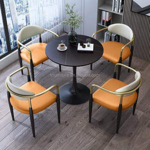 Sillón Moderno Tapizado en Cuero con Estructura de Acero Inoxidable para Comedor, Hogar, Hotel, Cocina, Sala de Estar y Áreas de Restaurante/PC - Product Image 4